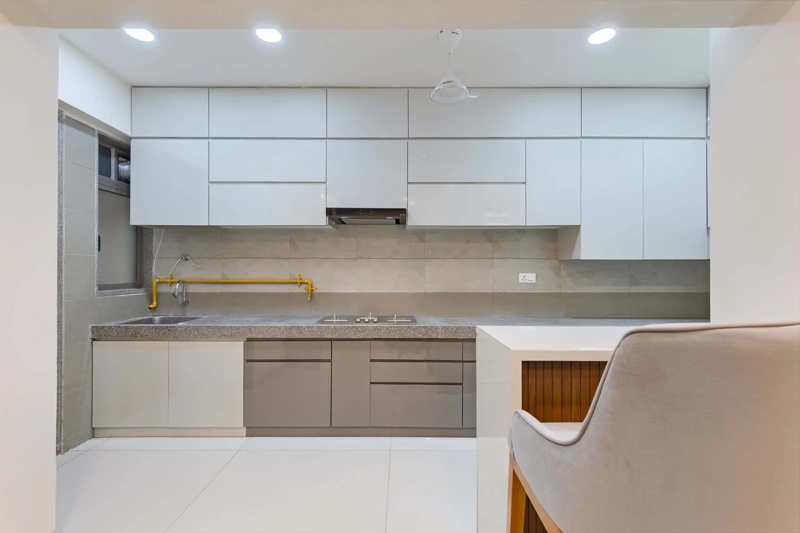 White Linear Kitchen