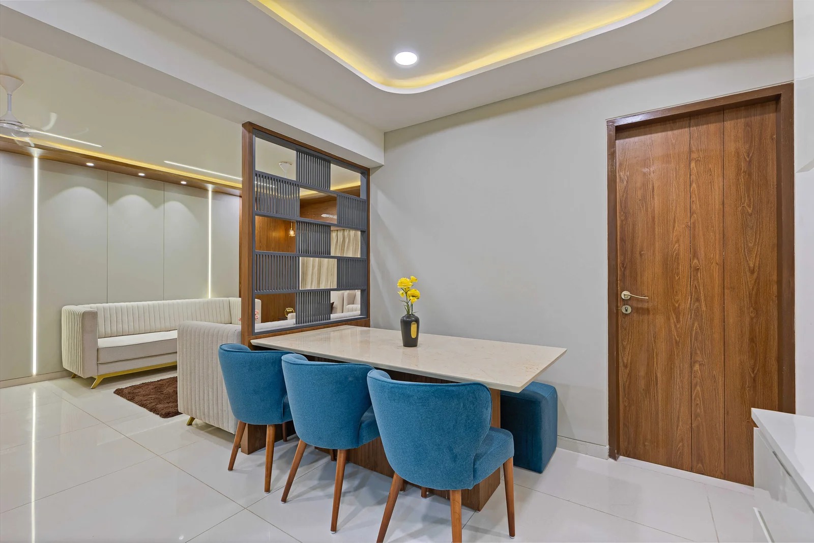 Blue Dining Partition
